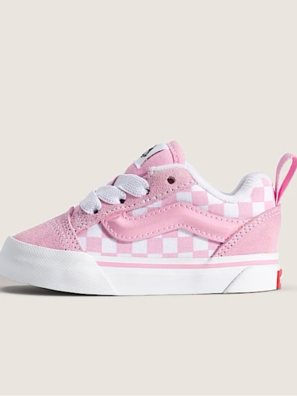 NEW Vans Kids Pink and White Toddler Knu Skool Checkerboard shoe